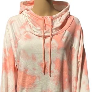 ZELOS HOODIE Size Xl Pink and White Stretch Pull Over